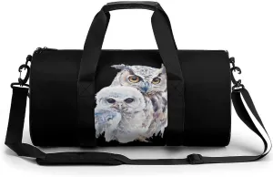 Watercolor Owl Novelty Large Duffel Bag Lightweight Gym Bag Travel Tote Bags