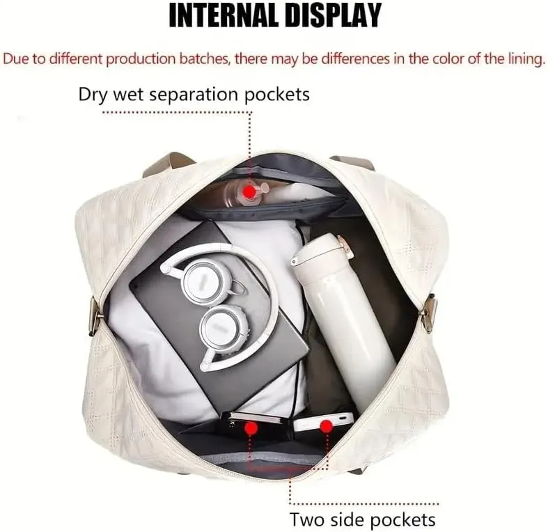 Waterproof Large-Capacity Gym Duffel Bag – Durable Nylon Travel Luggage with Shoe Compartment & Multi-Pocket Organizer – Ideal for Gym, Travel & Weekend Trips, Available in 10 Colors (Wine)
