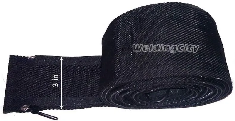 WeldingCity TIG Welding Torch Cable Nylon Cover 24-ft Long 3-in Wide with Zipper for Torch 9 and 17 from Miller Weldcraft Lincoln ESAB