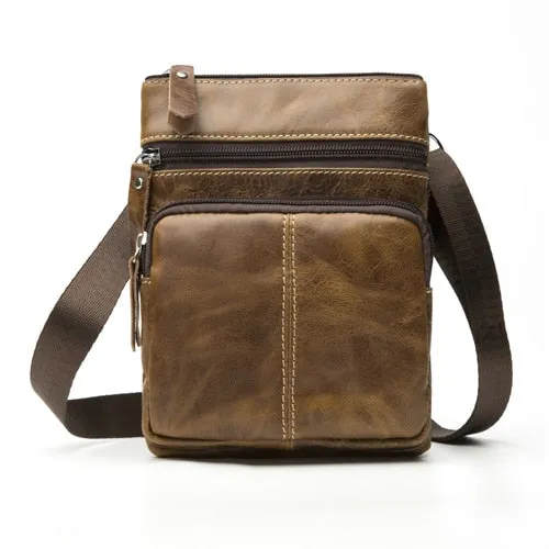 WESTAL Leather Competitive Bag Small Genuine for Crossbody Shoulder Flap bags M701 natural men bag Service-focused Messenger Leather Men's man bags male