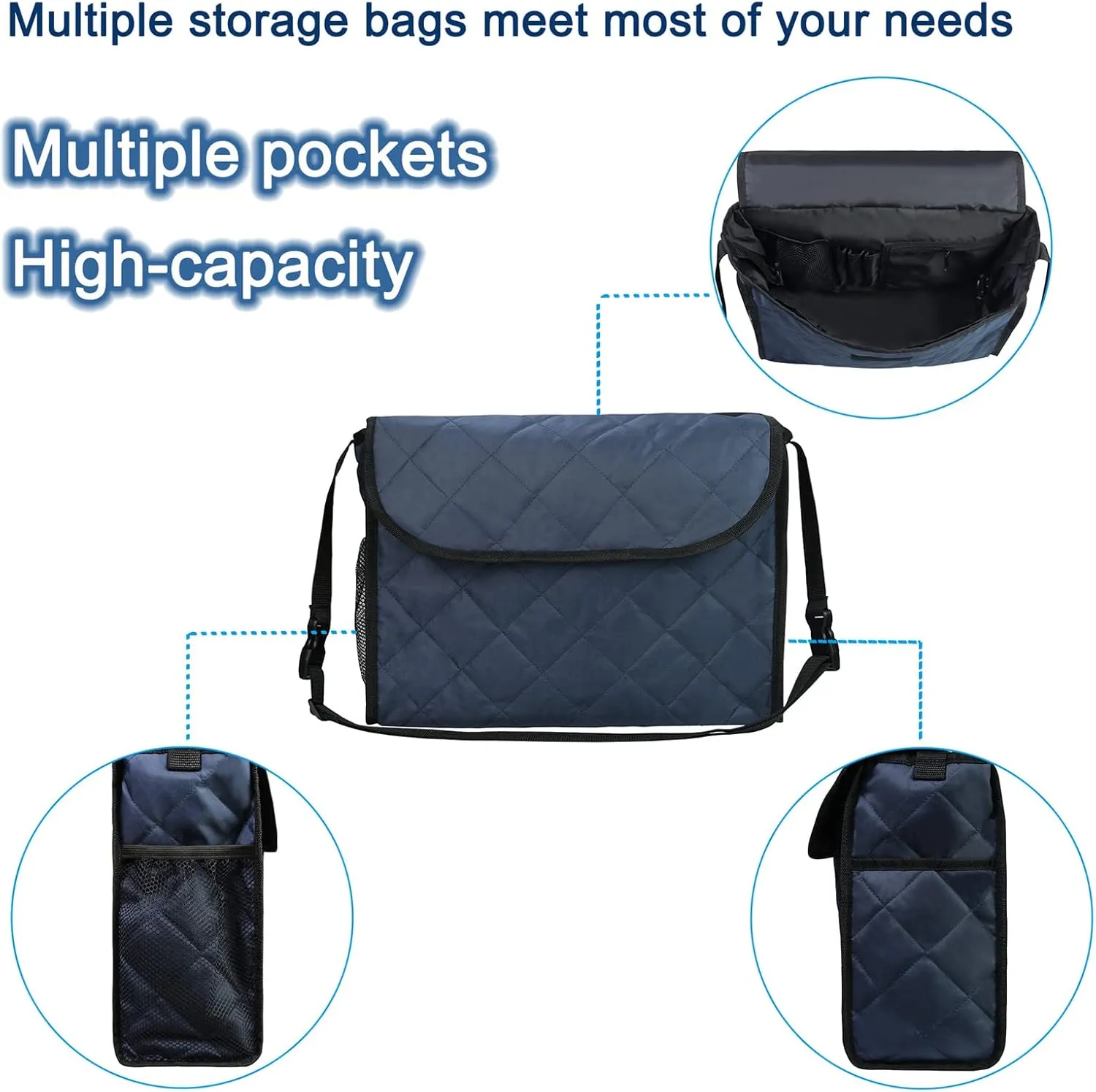 Wheelchair Bag Wheelchair Backpack Bag Wheel Chair Storage Tote Accessory Waterproof Travel Messenger Backpack for Men, Women, Handicap, Elderly and Storage Travel Items (Red)