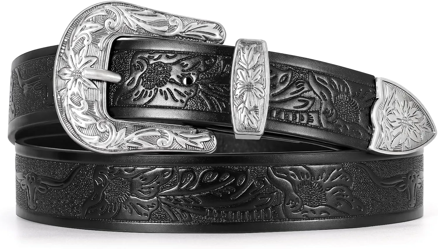WHIPPY Western Belts for Women - Vintage Western Design Ladies Cowgirl Waist Belt for Pants Jeans Dresses