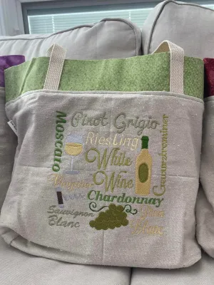 White Wine Tote Bag