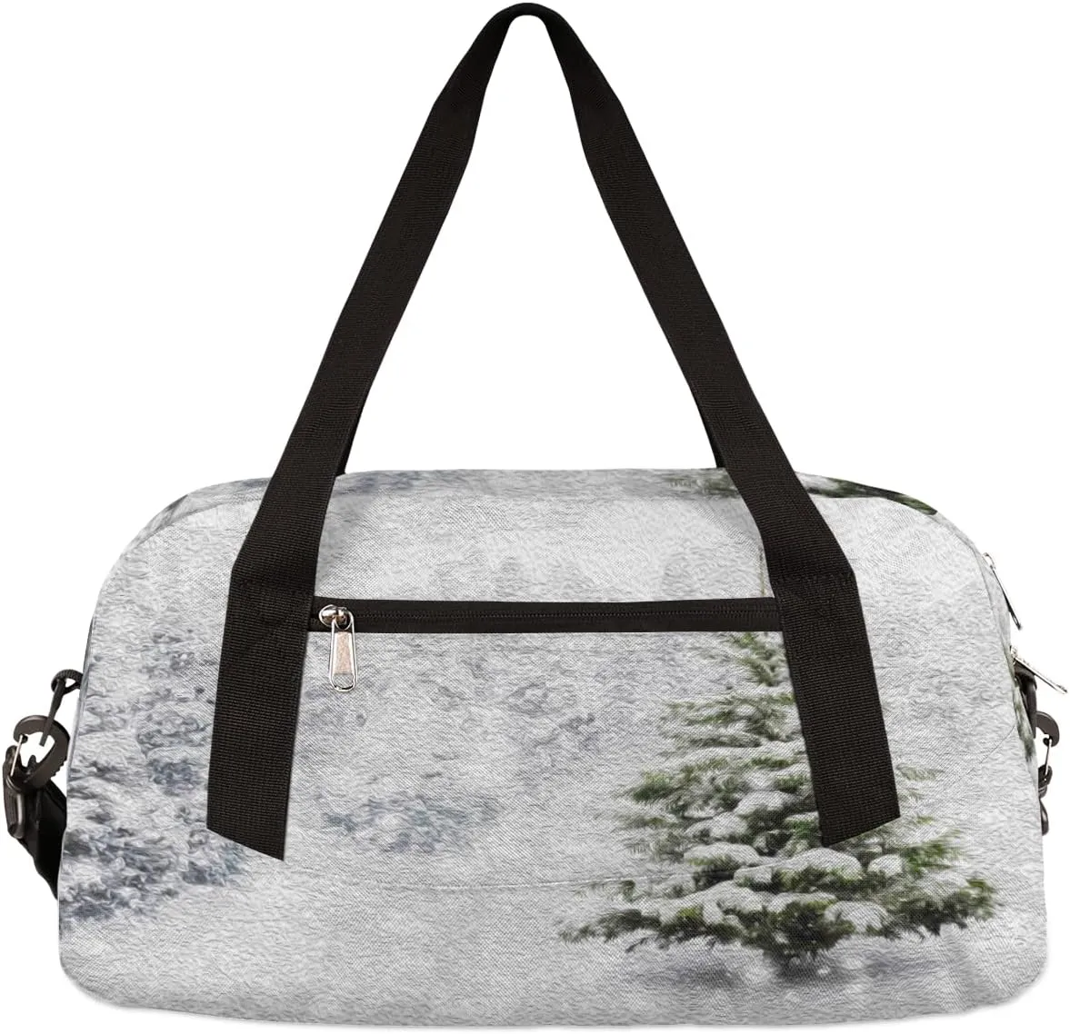 Winter Christmas Tree Kids Duffel Bag for Girls Boys Teens, Winter Oil Painting Dance Bag Overnight Small Duffel Bag Carry On Weekend Sports Gym Travel Bag for School Practice Gymnastics Ballet