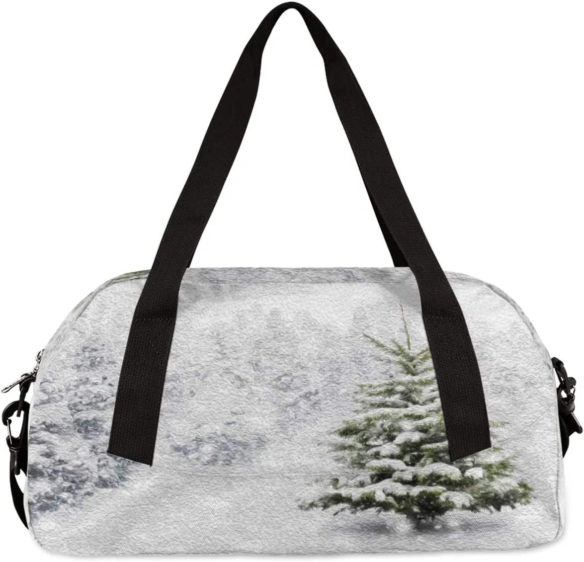 Winter Christmas Tree Kids Duffel Bag for Girls Boys Teens, Winter Oil Painting Dance Bag Overnight Small Duffel Bag Carry On Weekend Sports Gym Travel Bag for School Practice Gymnastics Ballet
