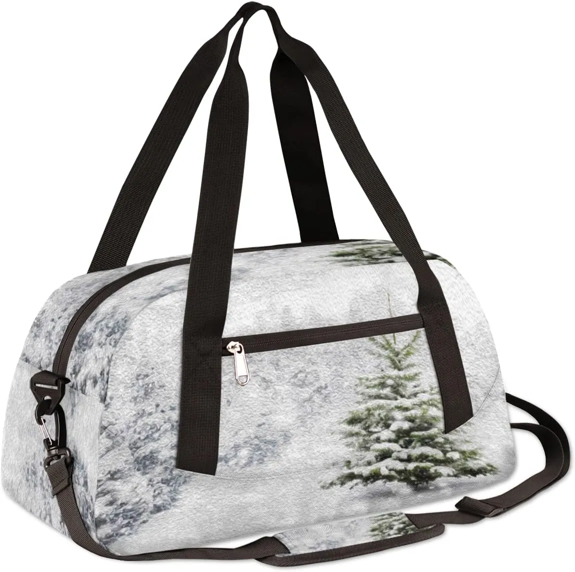 Winter Christmas Tree Kids Duffel Bag for Girls Boys Teens, Winter Oil Painting Dance Bag Overnight Small Duffel Bag Carry On Weekend Sports Gym Travel Bag for School Practice Gymnastics Ballet