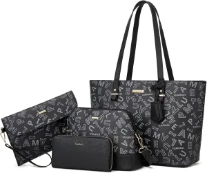 Women Fashion Handbag Wallet Tote Bag Shoulder Bag Top Handle Satchel Purse Set