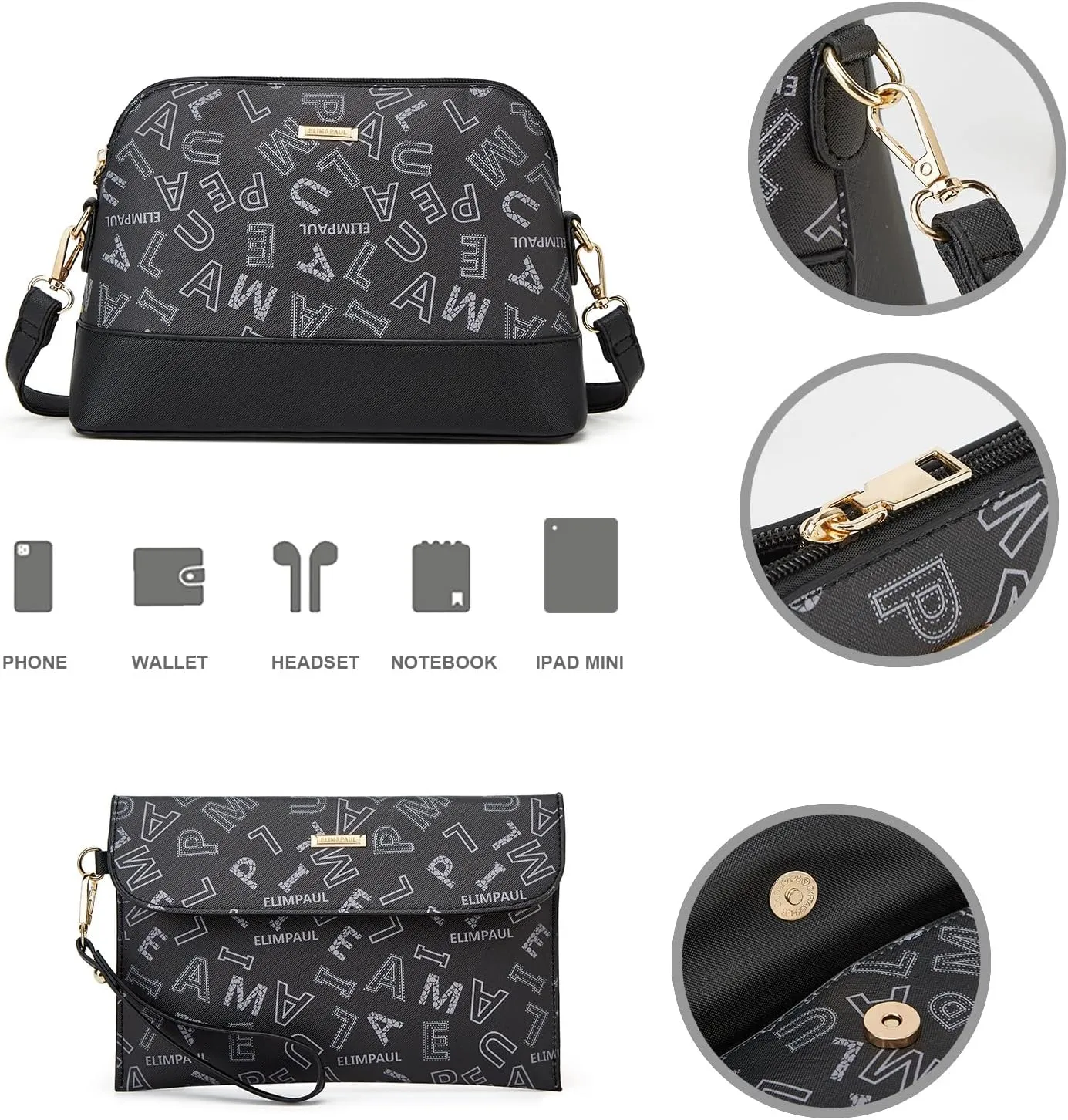 Women Fashion Handbag Wallet Tote Bag Shoulder Bag Top Handle Satchel Purse Set