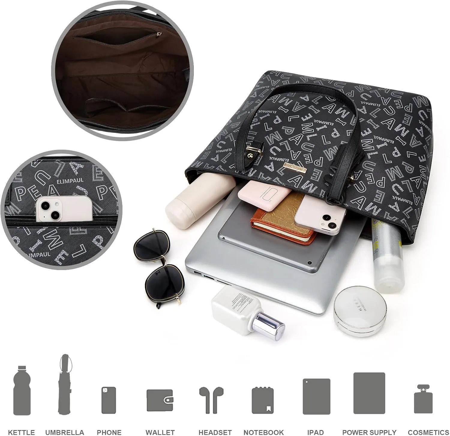 Women Fashion Handbag Wallet Tote Bag Shoulder Bag Top Handle Satchel Purse Set
