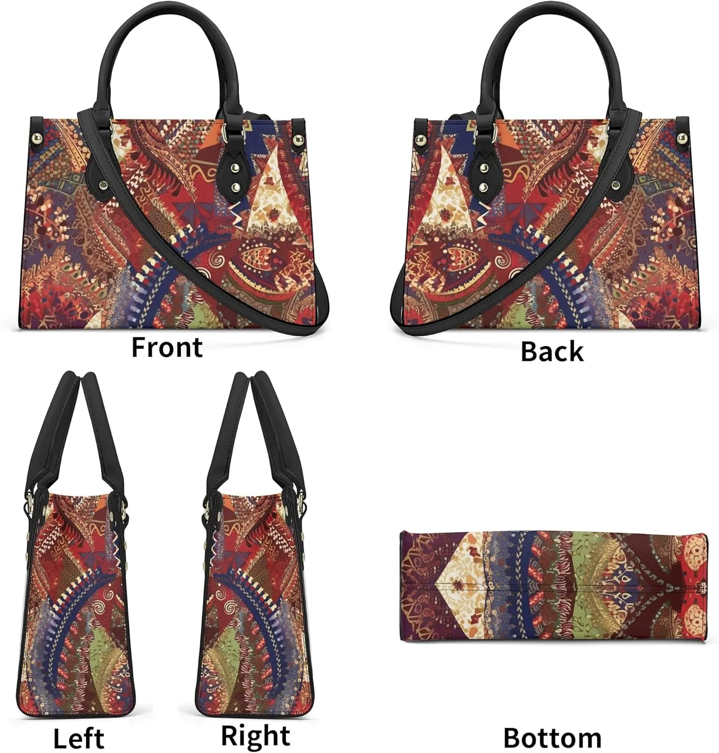 Women Fashion Handbags PU Leather Top Handle Satchel Shoulder Tote Bags for Ladies