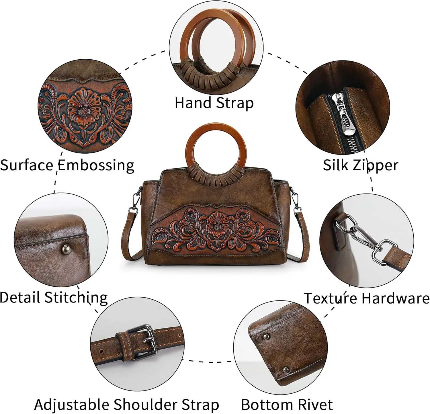 Women Satchel Handbags Crossbody Bag Top Handle Purse ans Hanbags Leather Shoulder Bag Hobo Medium Size Tote