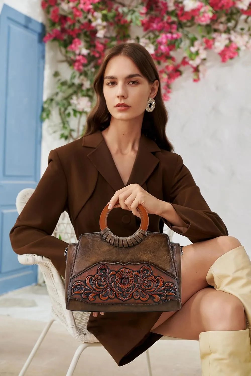 Women Satchel Handbags Crossbody Bag Top Handle Purse ans Hanbags Leather Shoulder Bag Hobo Medium Size Tote