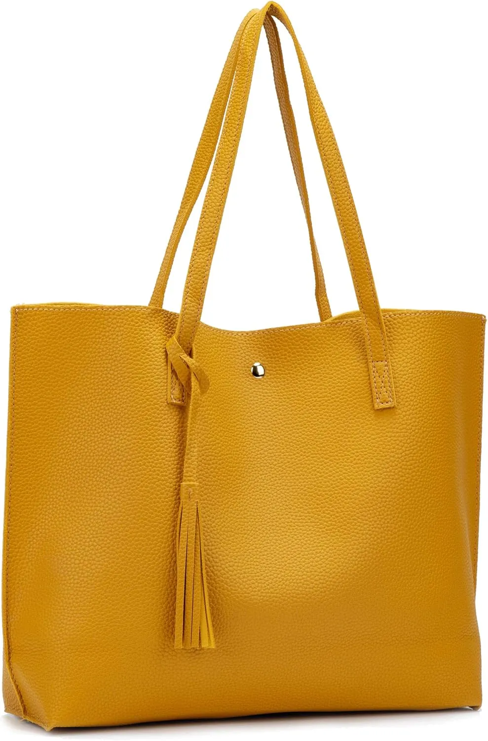 Women Tote Bags Top Handle Satchel Handbags PU Faux Leather Tote Bag with Tassel Shoulder Purse