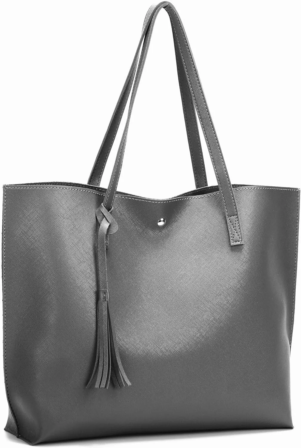 Women Tote Bags Top Handle Satchel Handbags PU Faux Leather Tote Bag with Tassel Shoulder Purse