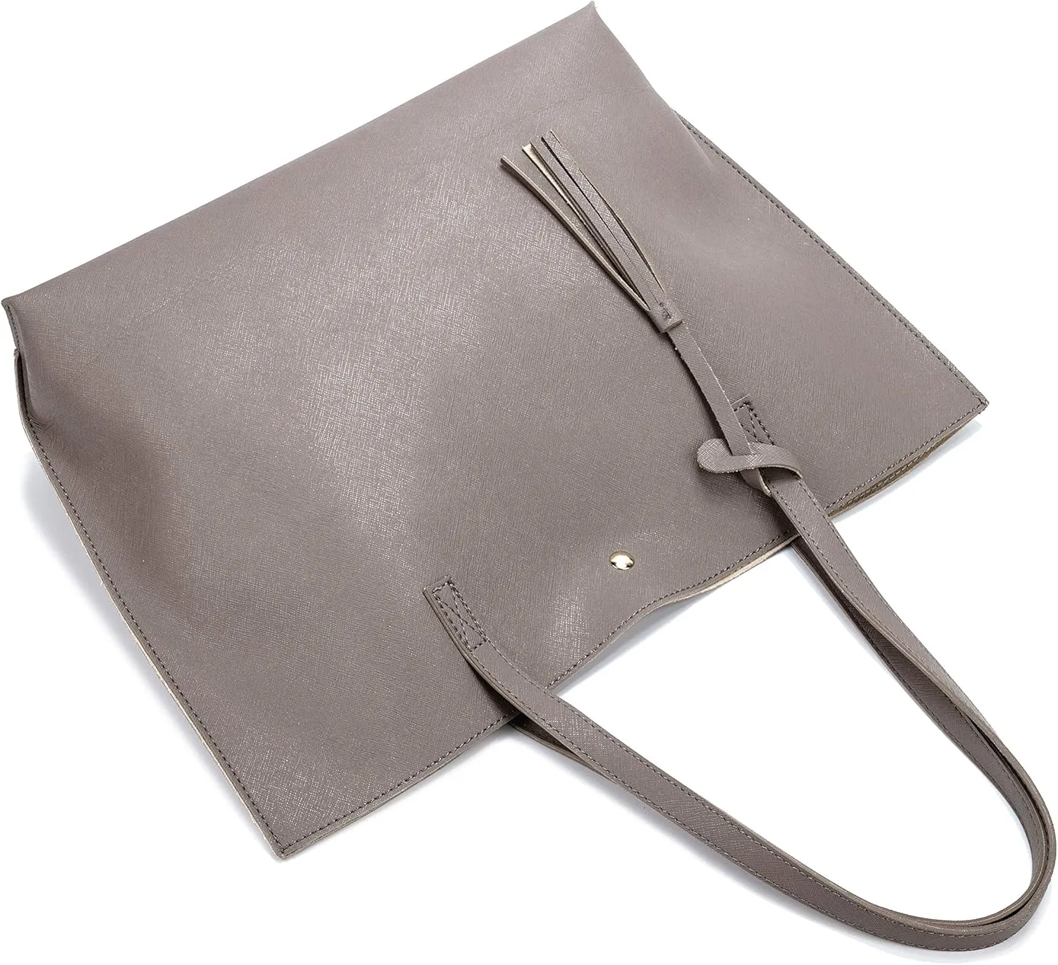 Women Tote Bags Top Handle Satchel Handbags PU Faux Leather Tote Bag with Tassel Shoulder Purse