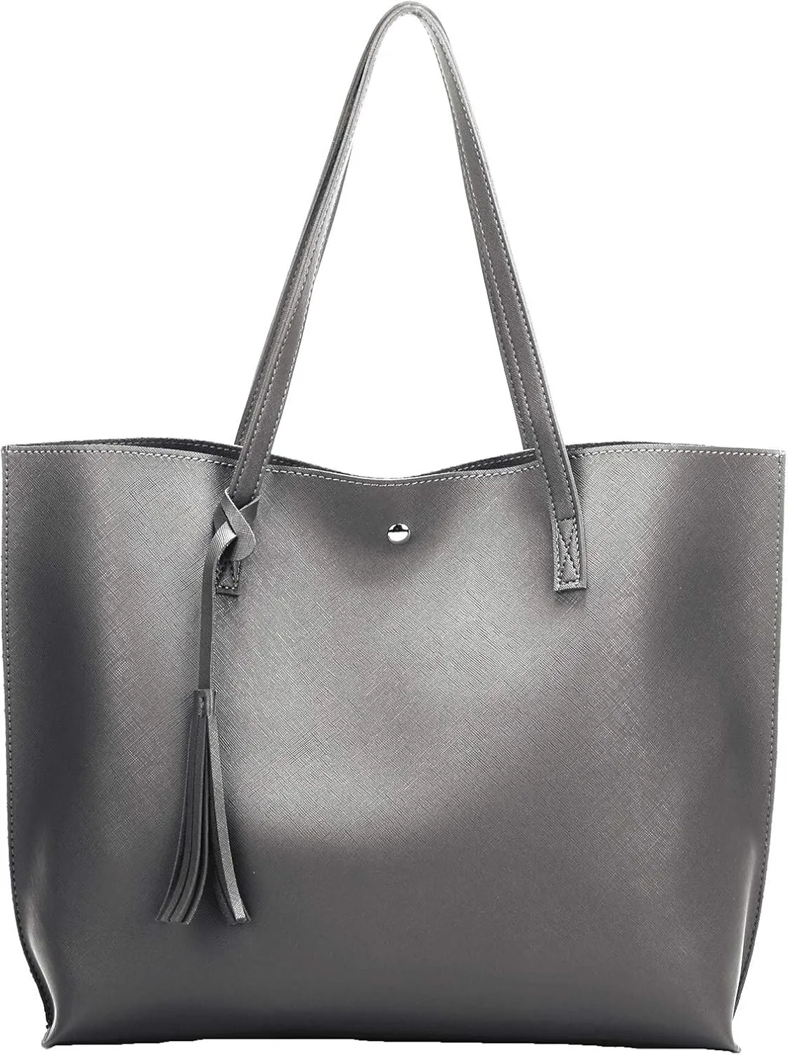 Women Tote Bags Top Handle Satchel Handbags PU Faux Leather Tote Bag with Tassel Shoulder Purse