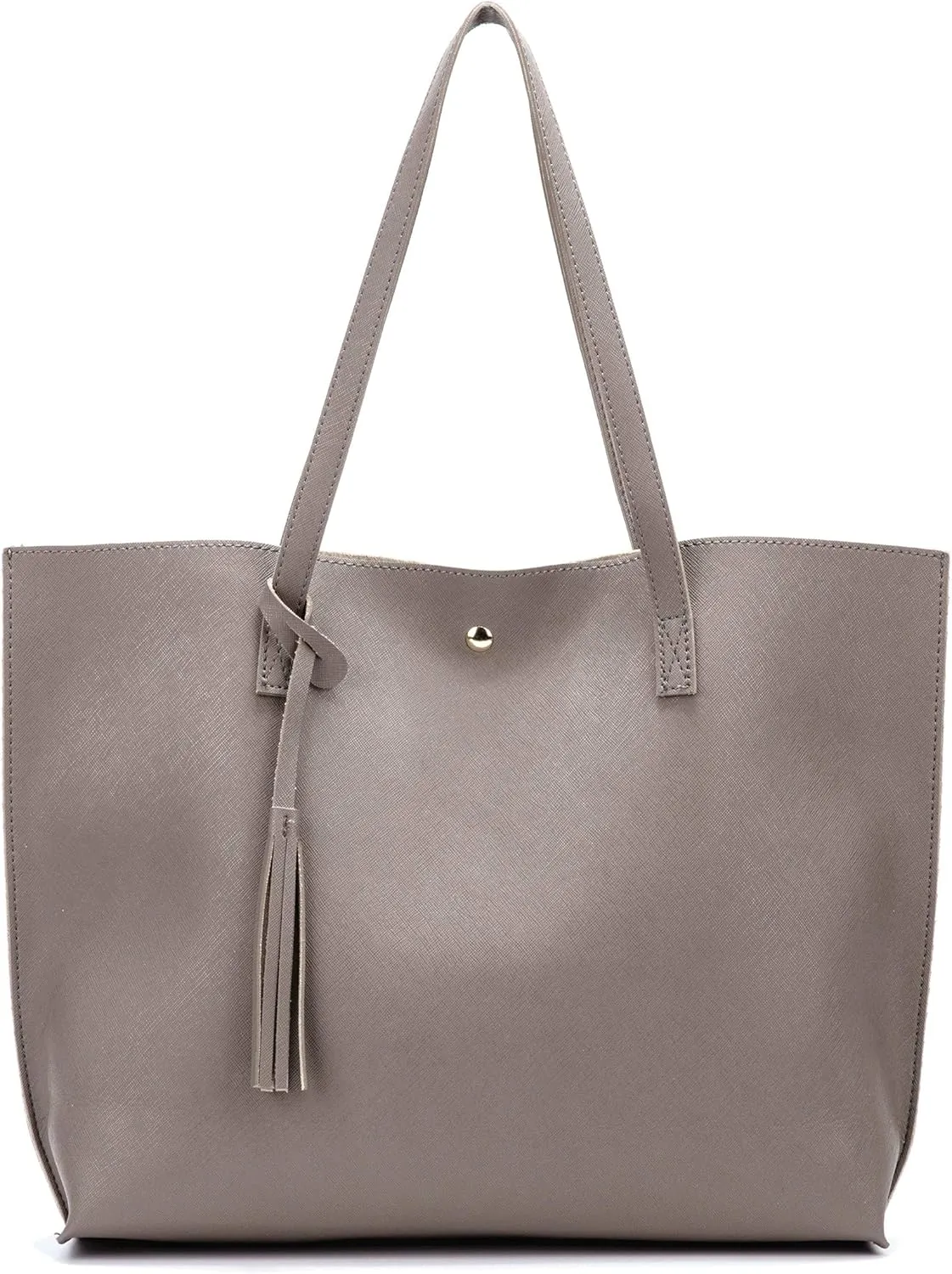 Women Tote Bags Top Handle Satchel Handbags PU Faux Leather Tote Bag with Tassel Shoulder Purse