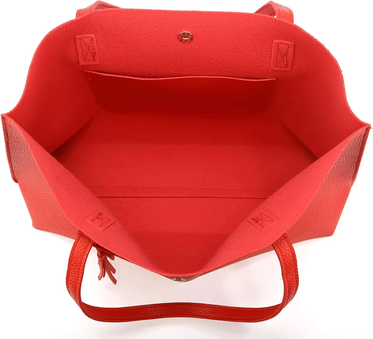 Women Tote Bags Top Handle Satchel Handbags PU Faux Leather Tote Bag with Tassel Shoulder Purse