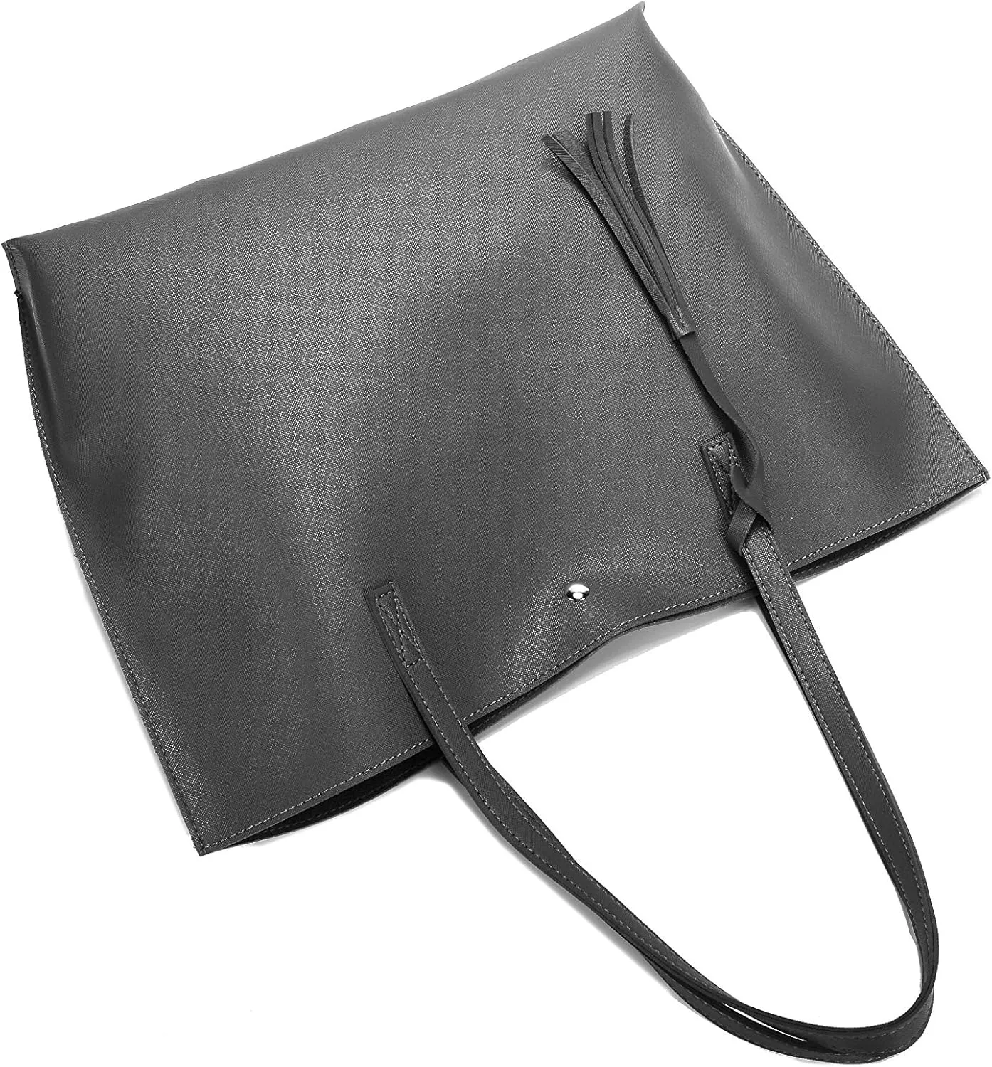 Women Tote Bags Top Handle Satchel Handbags PU Faux Leather Tote Bag with Tassel Shoulder Purse