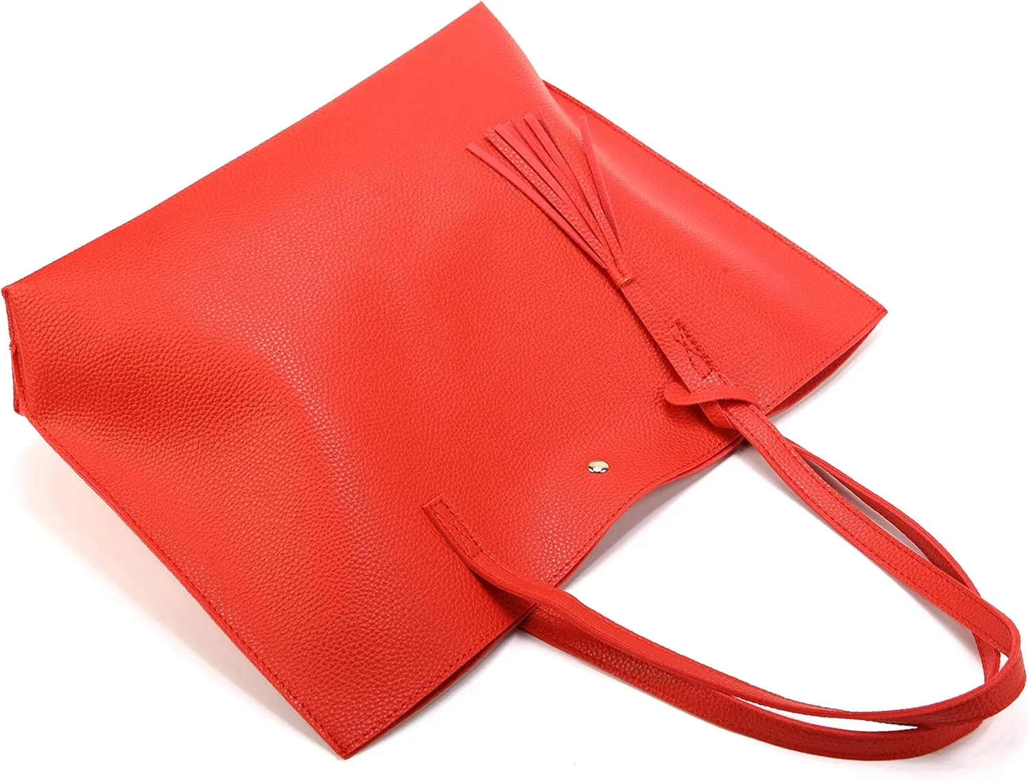 Women Tote Bags Top Handle Satchel Handbags PU Faux Leather Tote Bag with Tassel Shoulder Purse