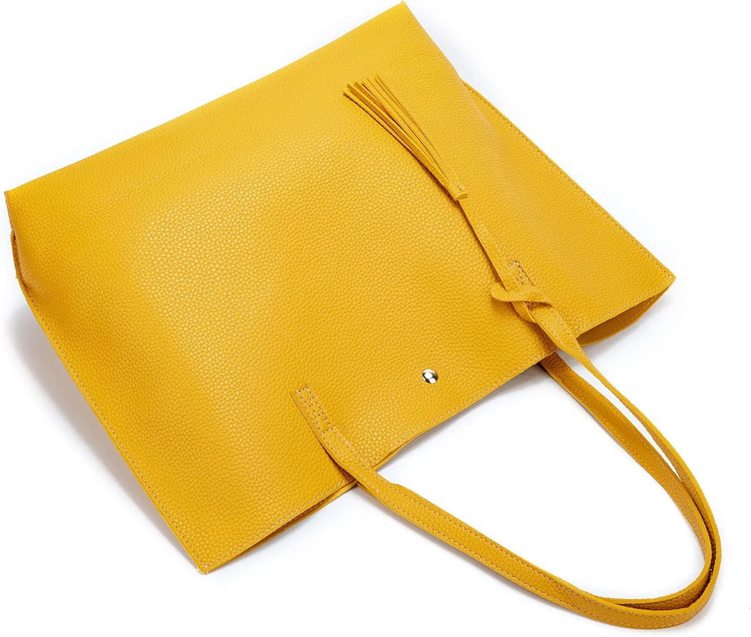 Women Tote Bags Top Handle Satchel Handbags PU Faux Leather Tote Bag with Tassel Shoulder Purse
