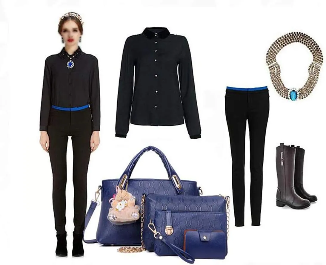 Women Tote Hobo Handbag Wallet Synthetic PU Leather Shouder Backpack 4pcs Set Clutch Purse Satchels with Bear Pendant