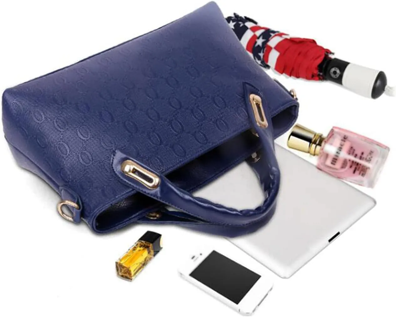 Women Tote Hobo Handbag Wallet Synthetic PU Leather Shouder Backpack 4pcs Set Clutch Purse Satchels with Bear Pendant