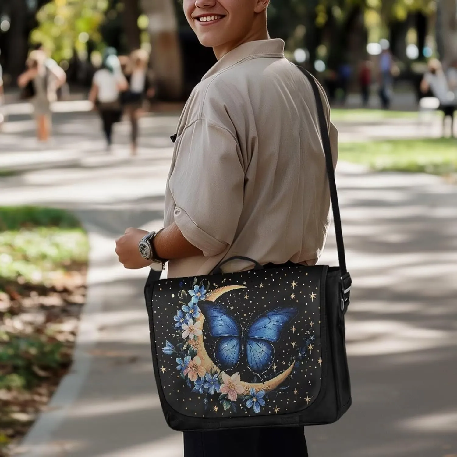 Women Vintage Flap Crossbody Bag Classic Large Messenger Bag Travel Shoulder Handbag Men Portable Laptop Satchel
