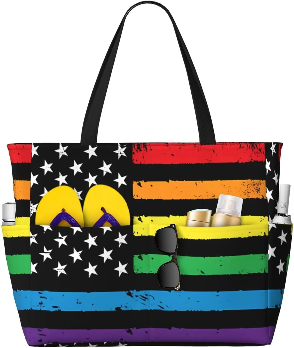 Women's Beach Tote Bag Large Waterproof Travel Bags with Pockets Sandproof Handbag for Camping Gym Pool