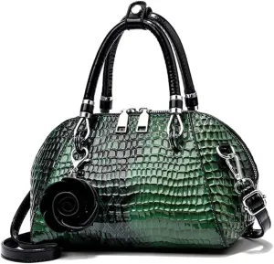 Women's Handbag Patent leather Top-Handle Purse Crocodile Print Shoulder Satchel