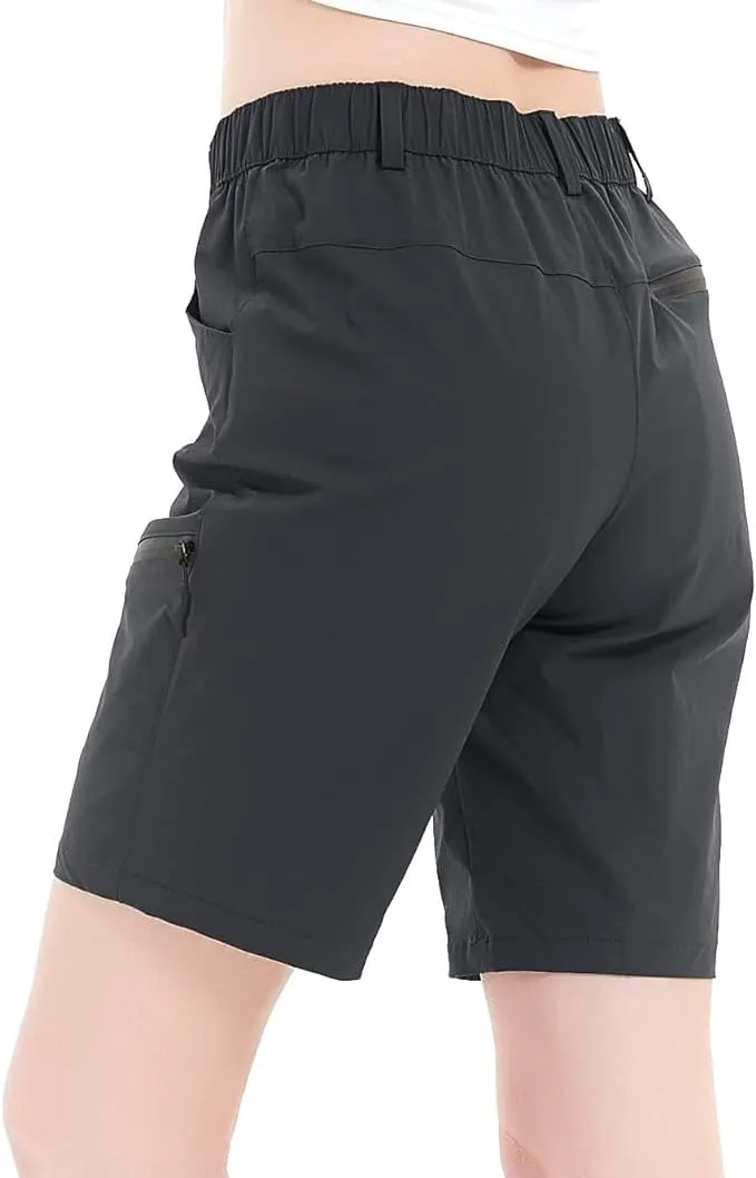 Women's Hiking Cargo Shorts Summer Quick Dry Lightweight Shorts Travel Athletic Golf with Zipper Pockets