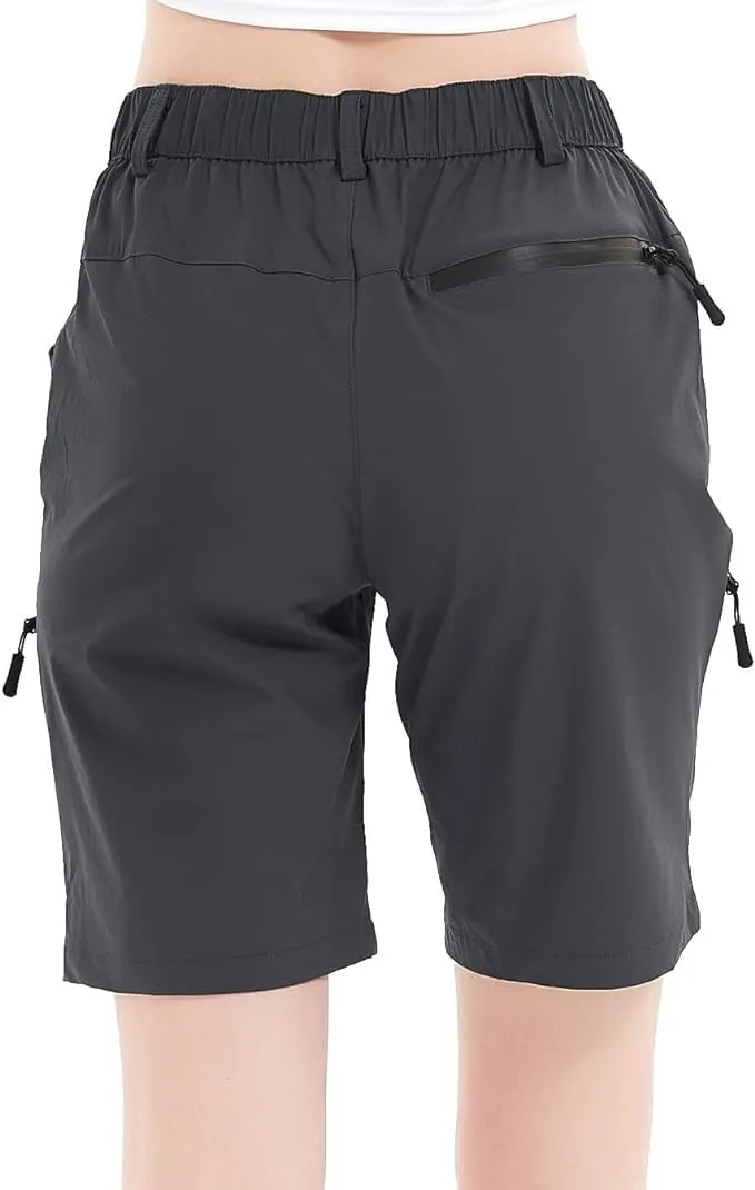 Women's Hiking Cargo Shorts Summer Quick Dry Lightweight Shorts Travel Athletic Golf with Zipper Pockets