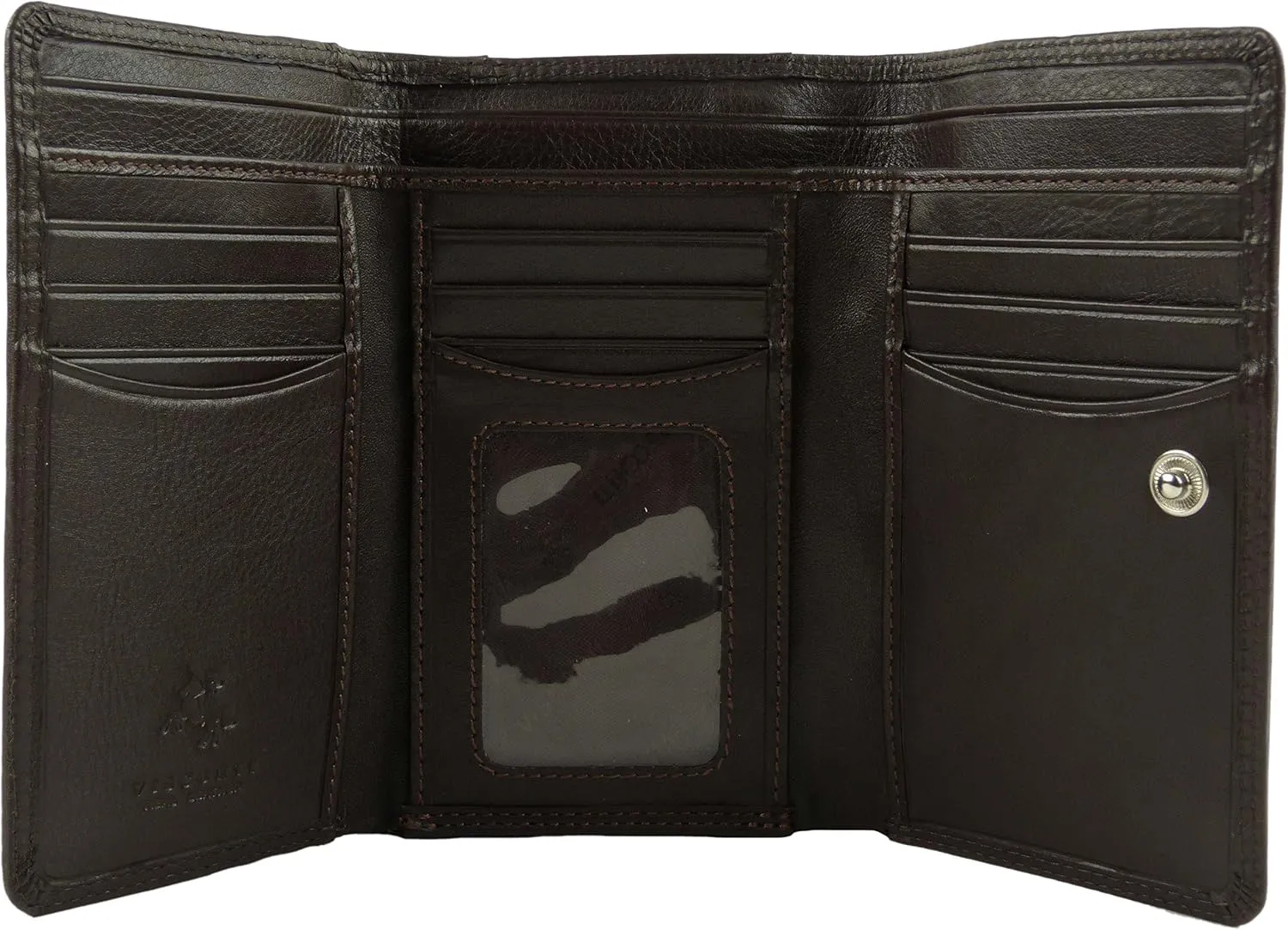 Women's Leather Medium Flap Over Purse Wallet By Heritage Gift Boxed