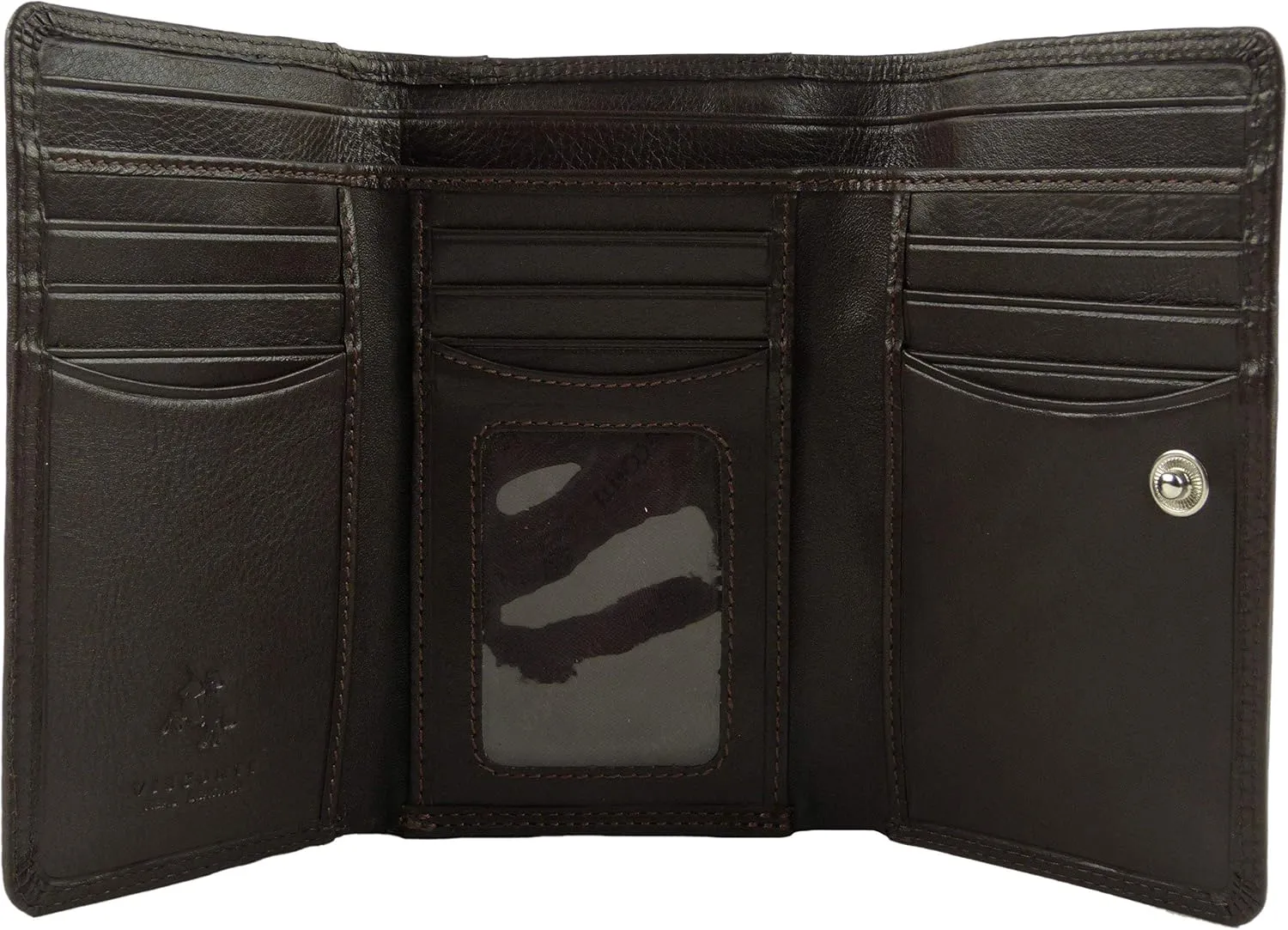 Women's Leather Medium Flap Over Purse Wallet By Heritage Gift Boxed