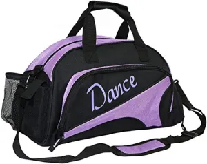 Women's Nylon Dance Sport Duffel Girl's Gym Bag(Purple) Medium