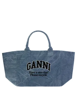 Women's Oversized Canvas Tote Bag in Blue | A5967565