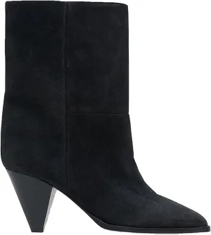 Women's Pointed Toe Ankle Boots High Heel Booties Fashion Chunky Heel Mid Calf Boots Dress Winter Comfy Warm Relaxed Slouchy Warm Casual Suede