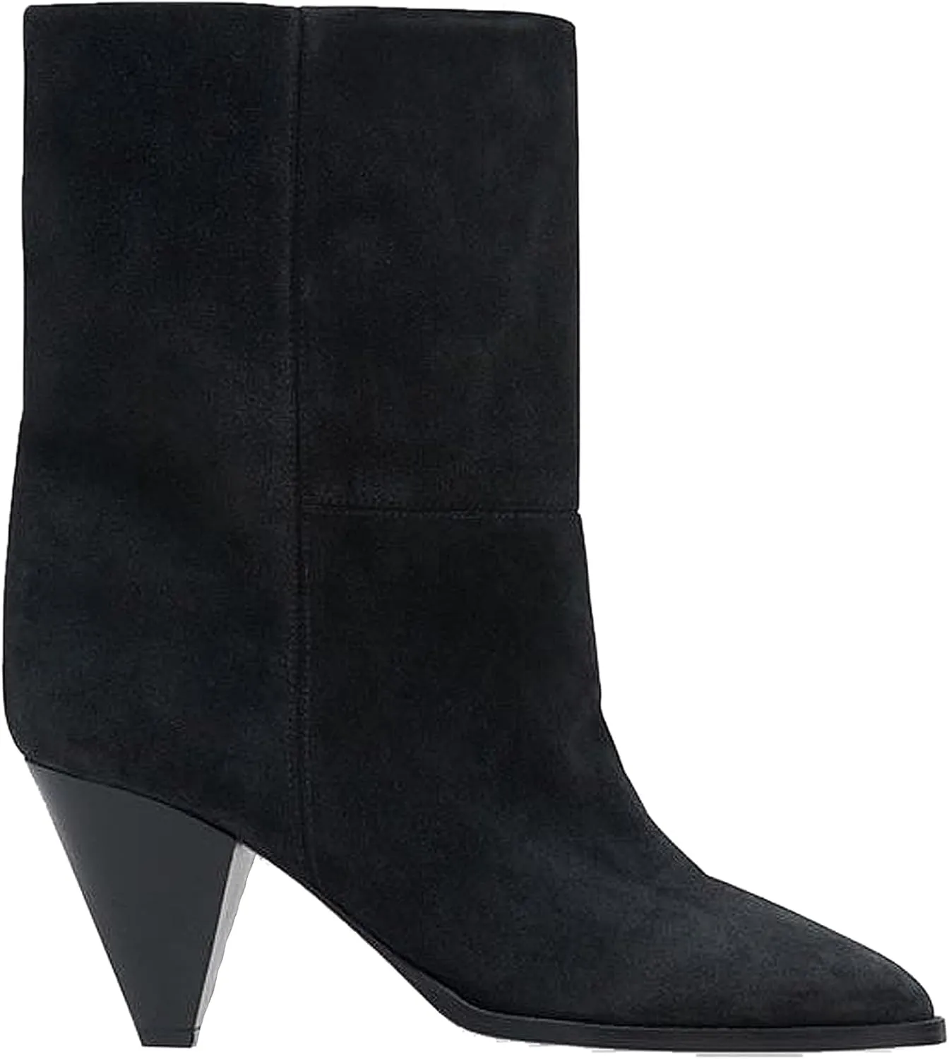 Women's Pointed Toe Ankle Boots High Heel Booties Fashion Chunky Heel Mid Calf Boots Dress Winter Comfy Warm Relaxed Slouchy Warm Casual Suede