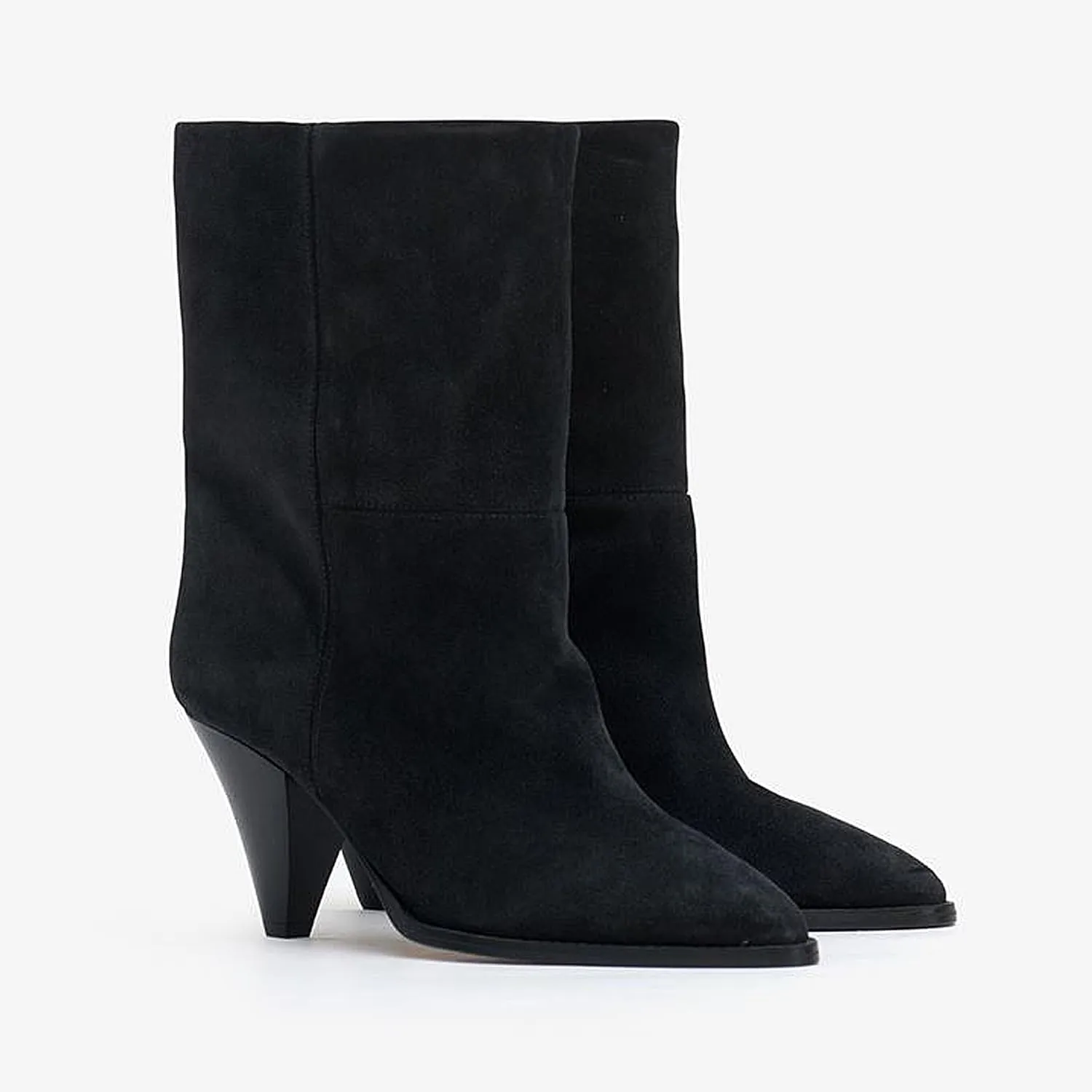 Women's Pointed Toe Ankle Boots High Heel Booties Fashion Chunky Heel Mid Calf Boots Dress Winter Comfy Warm Relaxed Slouchy Warm Casual Suede