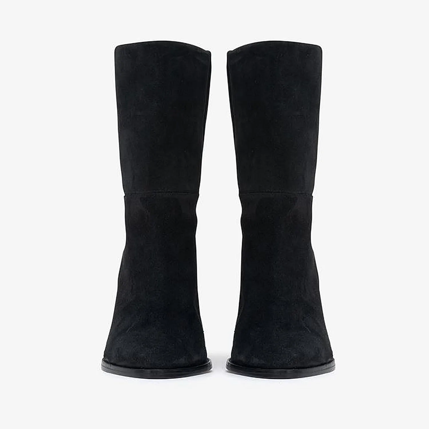 Women's Pointed Toe Ankle Boots High Heel Booties Fashion Chunky Heel Mid Calf Boots Dress Winter Comfy Warm Relaxed Slouchy Warm Casual Suede