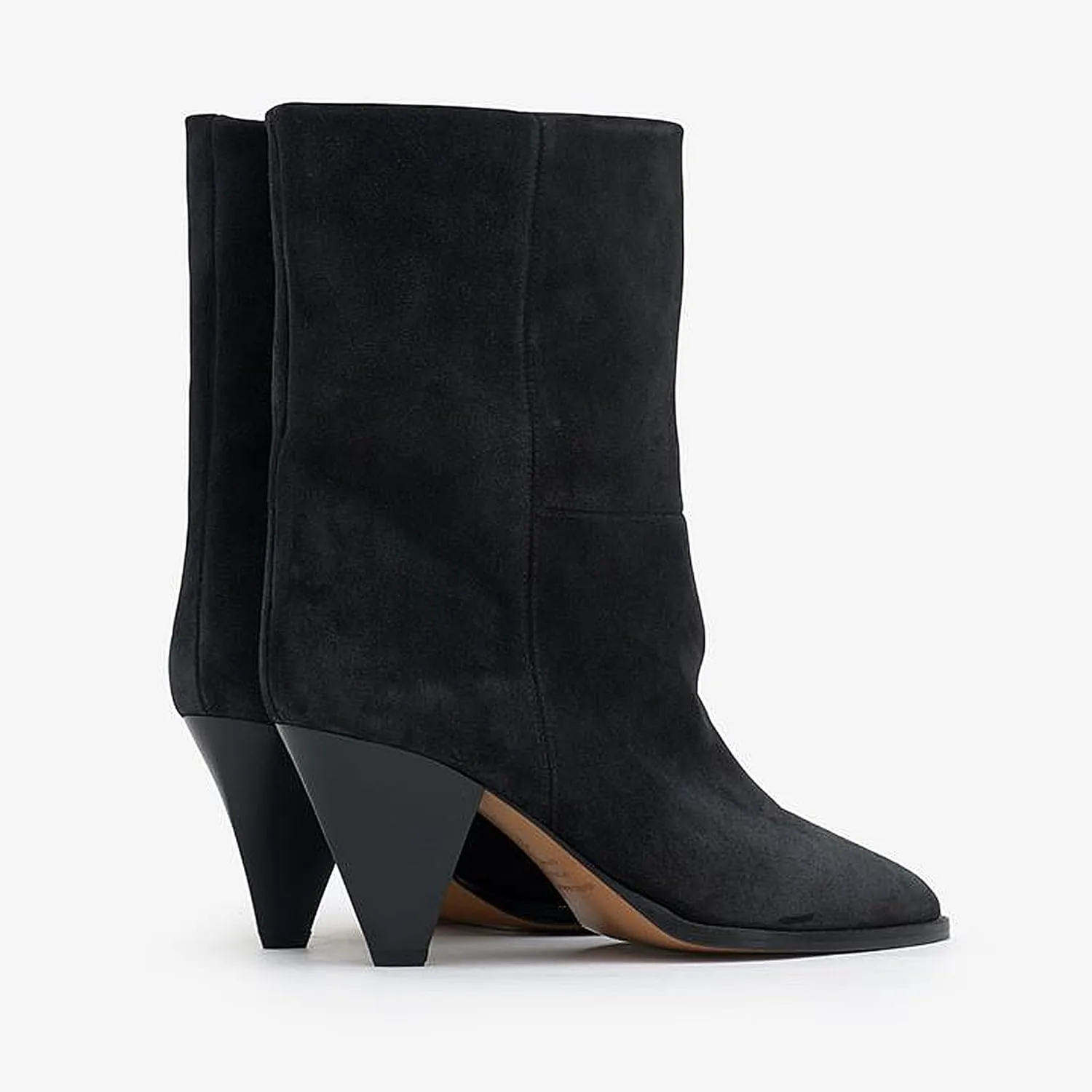 Women's Pointed Toe Ankle Boots High Heel Booties Fashion Chunky Heel Mid Calf Boots Dress Winter Comfy Warm Relaxed Slouchy Warm Casual Suede