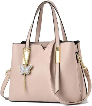 Women’s Red Leather Satchel Bag - Stylish Top Handle Purse & Crossbody Handbag for Casual Use