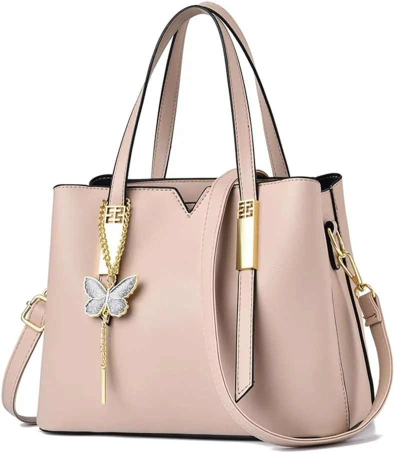 Women’s Red Leather Satchel Bag - Stylish Top Handle Purse & Crossbody Handbag for Casual Use