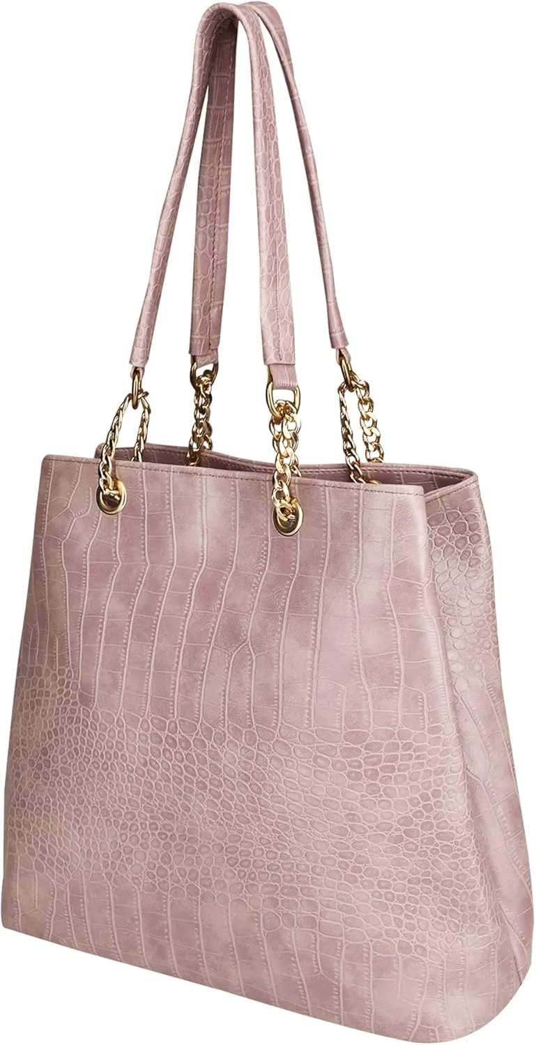 Womens Shoulder Bag | Womens Handbag | Girls Shoulder Bag | Croc Pattern | Chain Handle