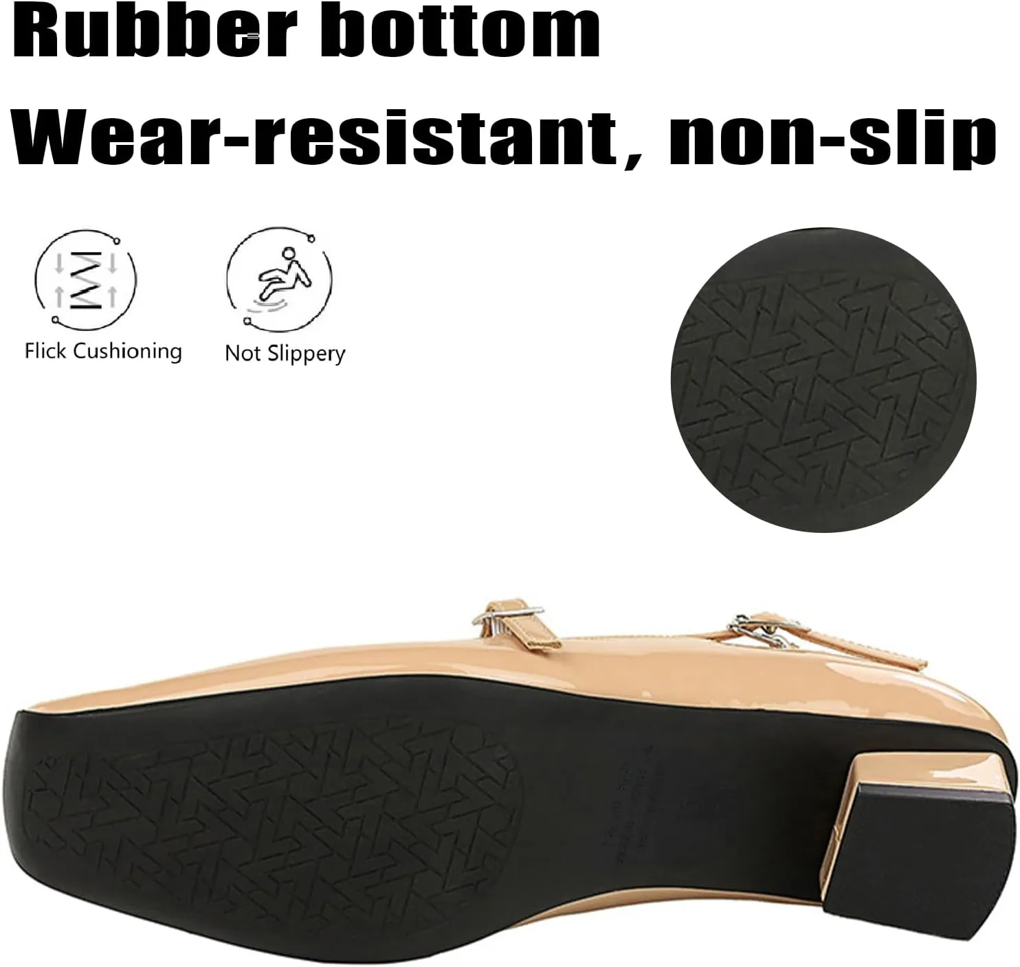 Women's Square Toe Low Chunky Heel Mary Janes with Adjustable Buckle Retro Vintage-Inspired Cross Strap Buckle Block Heel Office Comfort Pumps for Wedding Party Casual