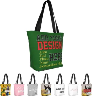 Women's Tote Bags Personalized Tote Bags with Zipper Custom Tote Bags for Shopping Travel Business Work Beach Customized Gift