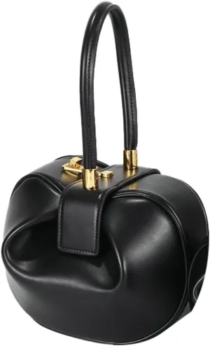 Women's Trendy Genuine Leather Clutch Purse Sphere Wristlet Handbags Mini Tote Bag Elegant Ladies Shoulder Satchels