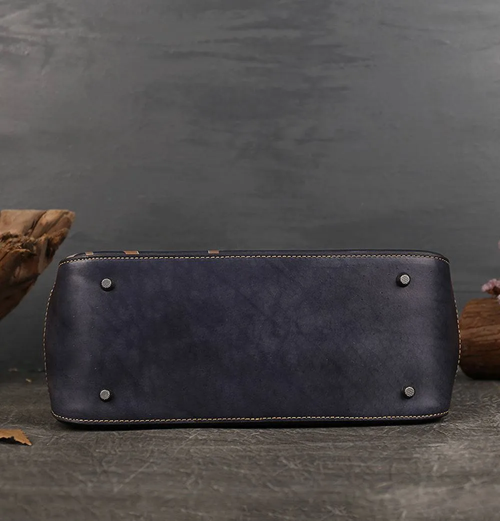 Womens Vintage Leather Top Handle Cross Body  Bag