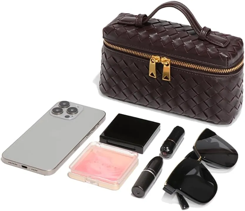 Womens Woven Crossbody Handbag Fashion Leather Top Handle Bag