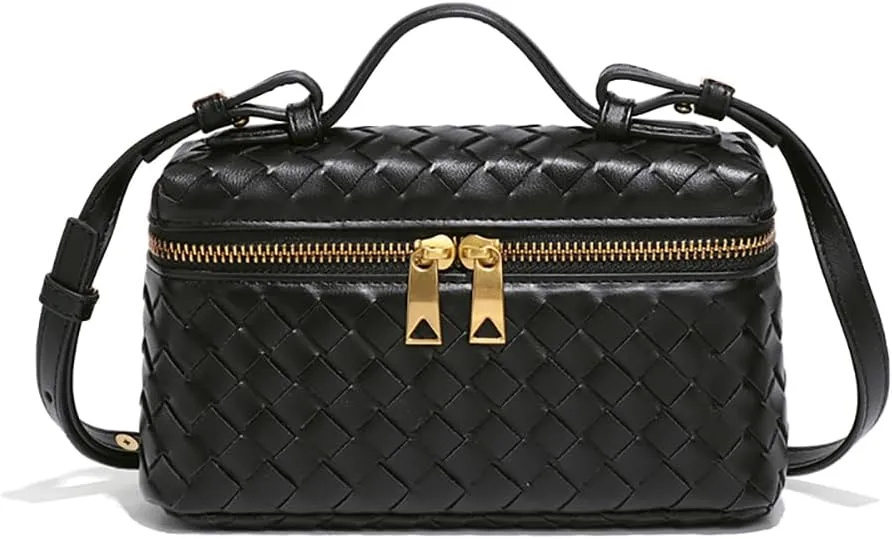Womens Woven Crossbody Handbag Fashion Leather Top Handle Bag